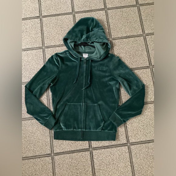 PINK Victoria’s Secret Velour Hoodie Sweater - Picture 1 of 2